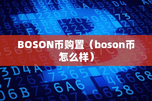 BOSON币购置（boson币怎么样）