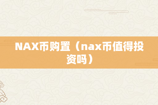 NAX币购置（nax币值得投资吗）