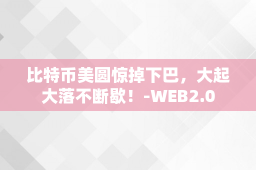 比特币美圆惊掉下巴，大起大落不断歇！-WEB2.0