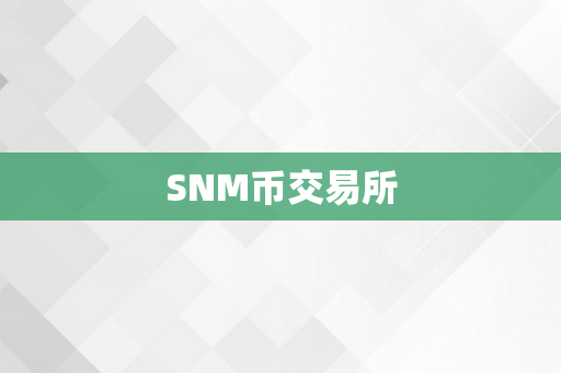 SNM币交易所