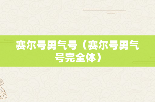 赛尔号勇气号（赛尔号勇气号完全体）