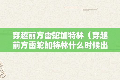 穿越前方雷蛇加特林（穿越前方雷蛇加特林什么时候出来的）