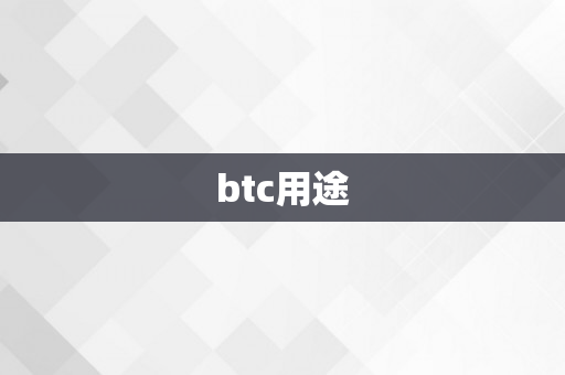 btc用途