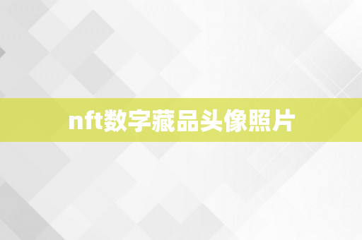 nft数字藏品头像照片