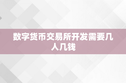 数字货币交易所开发需要几人几钱