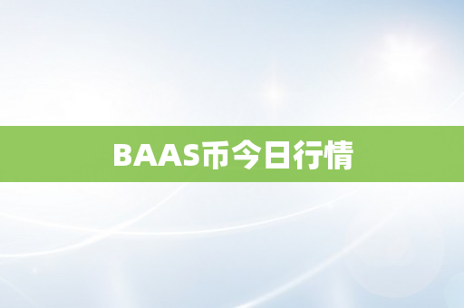 BAAS币今日行情