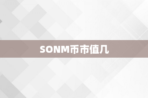 SONM币市值几