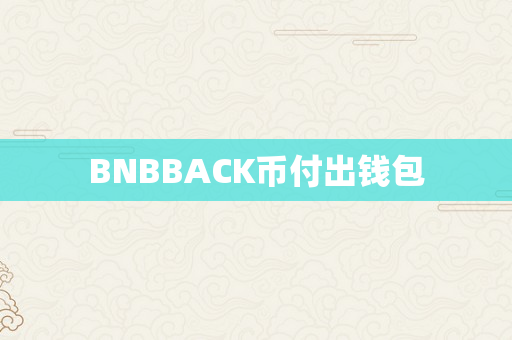 BNBBACK币付出钱包