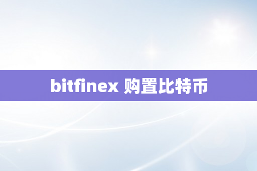 bitfinex 购置比特币