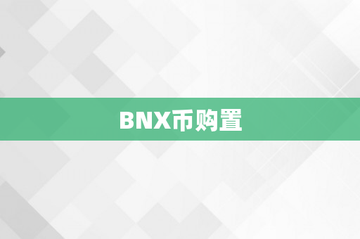 BNX币购置