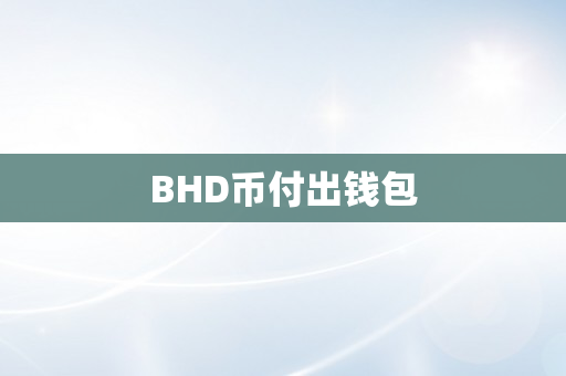 BHD币付出钱包