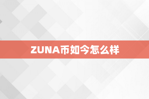 ZUNA币如今怎么样