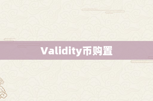 Validity币购置