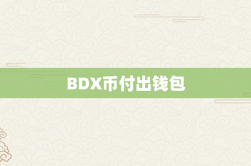 BDX币付出钱包