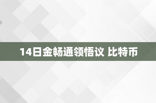 14日金畅通领悟议 比特币