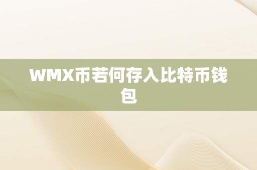 WMX币若何存入比特币钱包