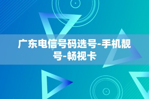 广东电信号码选号-手机靓号-畅视卡