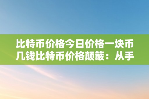 比特币价格今日价格一块币几钱比特币价格颠簸：从手艺阐发到市场趋向