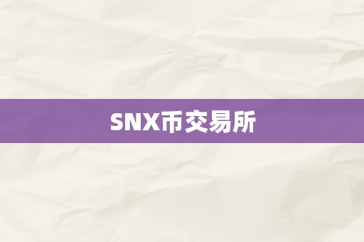 SNX币交易所