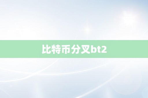 比特币分叉bt2