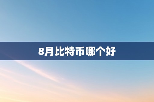 8月比特币哪个好