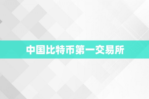 中国比特币第一交易所