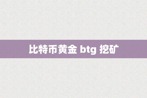 比特币黄金 btg 挖矿