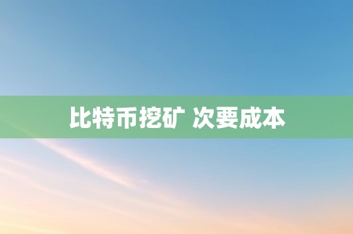 比特币挖矿 次要成本