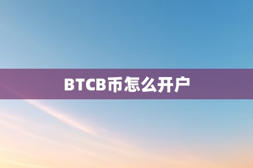 BTCB币怎么开户