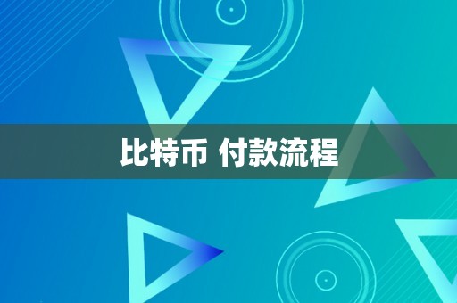 比特币 付款流程