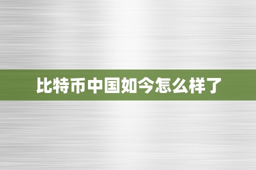 比特币中国如今怎么样了