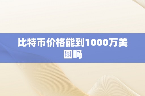 比特币价格能到1000万美圆吗