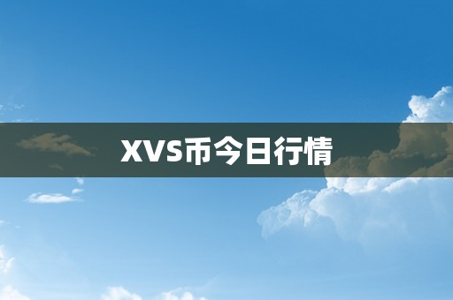 XVS币今日行情