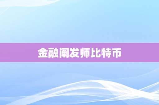 金融阐发师比特币