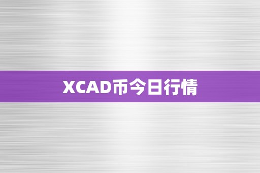 XCAD币今日行情