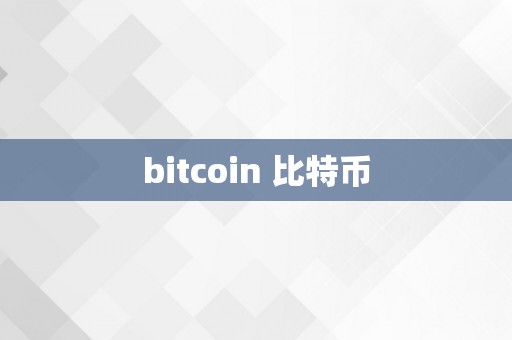 bitcoin 比特币