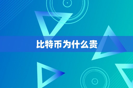 比特币为什么贵