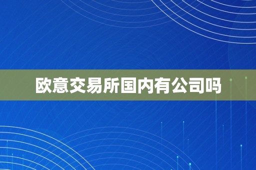 欧意交易所国内有公司吗