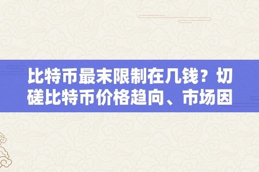 比特币最末限制在几钱？切磋比特币价格趋向、市场因素和将来开展