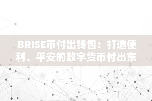  BRISE币付出钱包：打造便利、平安的数字货币付出东西 