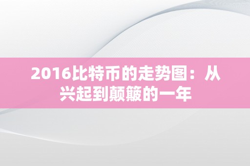 2016比特币的走势图：从兴起到颠簸的一年