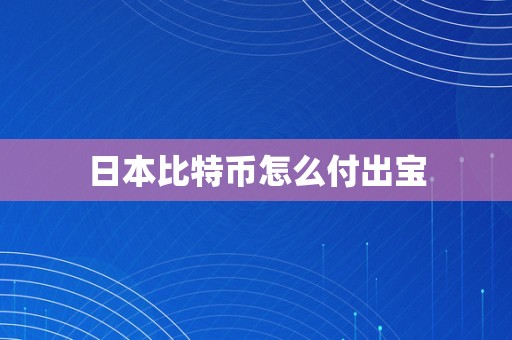 日本比特币怎么付出宝