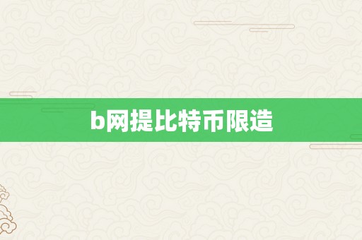 b网提比特币限造