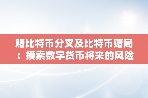 赌比特币分叉及比特币赌局：摸索数字货币将来的风险与机遇