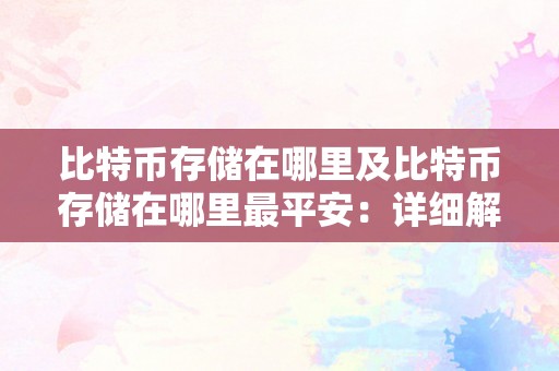 比特币存储在哪里及比特币存储在哪里最平安：详细解析比特币存储体例和平安性