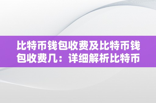 比特币钱包收费及比特币钱包收费几：详细解析比特币钱包的费用构造和常见收费尺度