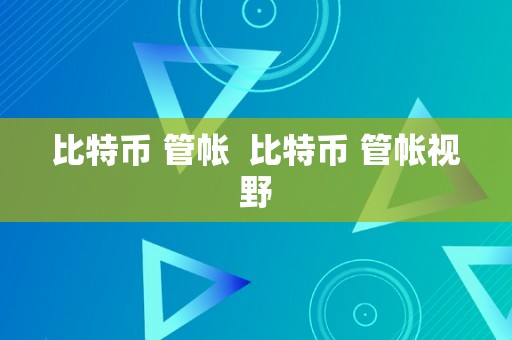 比特币 管帐  比特币 管帐视野