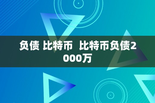 负债 比特币  比特币负债2000万