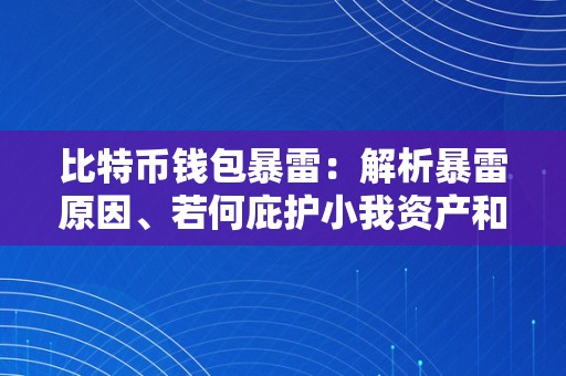 比特币钱包暴雷：解析暴雷原因、若何庇护小我资产和寻找平安的钱包