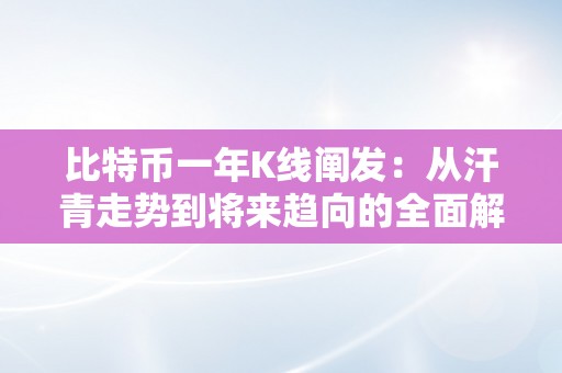 比特币一年K线阐发：从汗青走势到将来趋向的全面解读